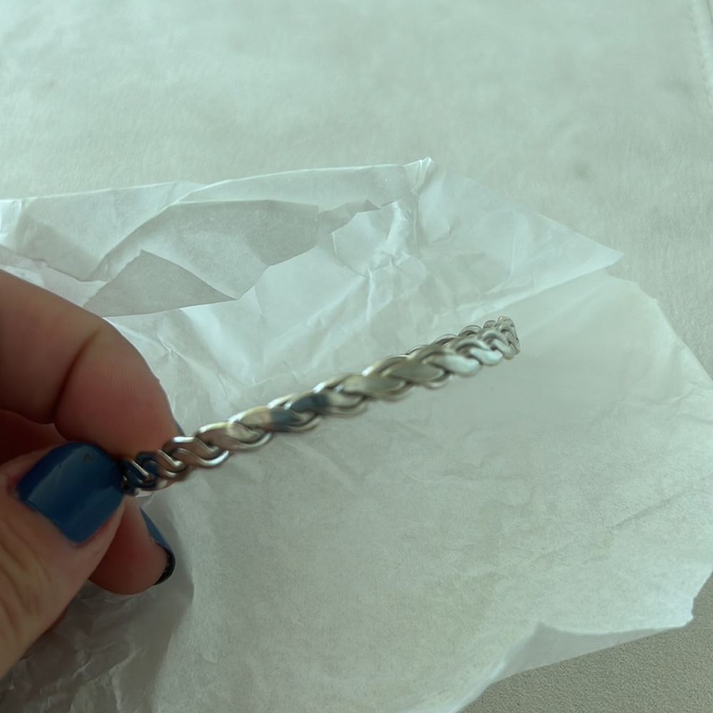 Silver Braided Bangle - image 3